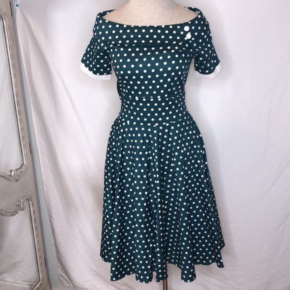 Dolly Dotty Amanda Wonderland 50s Swing Mekko Navy